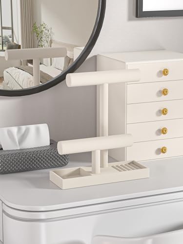 Bracelet and Necklace Holder,Velvet Jewelry Necklace Display Organizer Stand,bracelet Holder for Selling,Bracelet and Necklace Storage Tree (Style 2（Beige）) - style: Style 2（Beige）