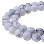 Natural Gemstone Loose Beads Matte Approxi 15.5 inch DIY Bracelet Necklace for Jewelry Making (8mm, Matte Black Stripe Howlite) - color: Matte Black Stripe Howlite, size: 8mm