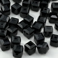 100pcs 8mm Crystal Glass Cube Beads Square Glass Beads Crystal Spacer Beads for Bracelets Necklace Earring DIY Jewelry Making Craft(Black) - color: Black, size: 8mm