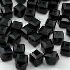 100pcs 8mm Crystal Glass Cube Beads Square Glass Beads Crystal Spacer Beads for Bracelets Necklace Earring DIY Jewelry Making Craft(Black) - color: Black, size: 8mm