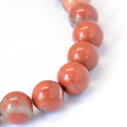 KISSITTY 235pcs 8mm Natural Red Jasper Bead Strands, Mixed Gemstone Crystal Beads Round Chakra Beads Energy Healing Crystals Gemstones for DIY Jewelry Making - color: Natural Red Jasper