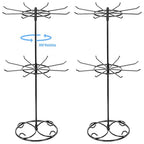 2 Pcs Jewelry Stand Organizer, 2 Tier Rotating Rack Metal Necklace Organizer Black Jewelrys Keychain Display for Vendors Jewelry Earring Bracelet Display Supplies