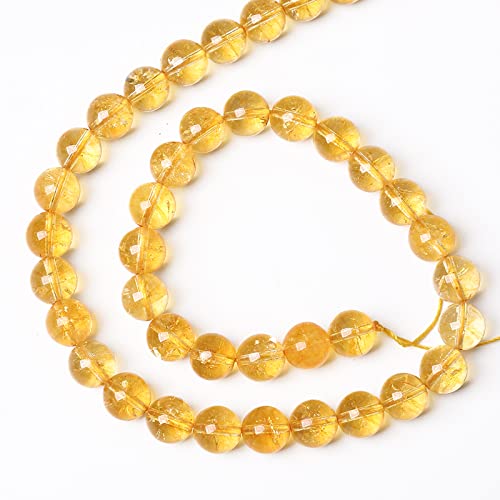8mm 45Pcs Natural Citrine Beads for Jewelry Making Gemstone Round Loose Beads DIY Bracelet Necklace - color: Citrine, size: 8mm