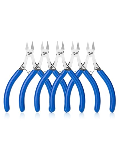 Mr. Pen 5 Inch 5 Pack Wire Cutters - Diagonal, Flush, Side, Nippers, Cutting Pliers - color: Blue, size: 5 inch, 5 Pack