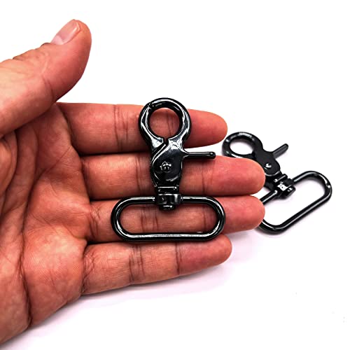 1.5 inch Swivel Lobster Clasp Snap Hooks 1 1/2 inch Extra Large Swivel Clips Lobster Clasps Black Swivel Hooks for Purse Handbag Strap Making 10pcs - color: 1.5 inch Swivel Lobster Clasps Black
