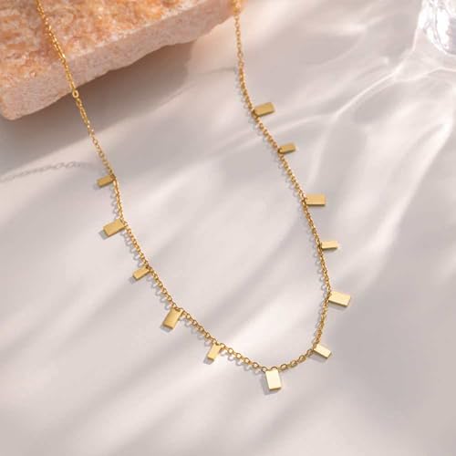 Plumiss Boho Handmade Natural Jasper Stone Beaded Crystal Mixed Strand Short Necklace for Women Girl - color: Amazonite Charm