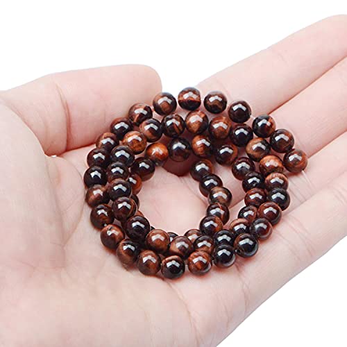 AD Beads Natural Gemstone Round Loose Beads 15" for Bracelet Necklace Earrings Jwelery Making Crafts DIY (4mm, Red Tiger Eye) - color: Red Tiger Eye, size: 4mm