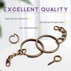 Swpeet 450Pcs 4/5" 20mm Bronze Key Chain Rings Kit, Including 150Pcs Keychain Rings with Chain and 150Pcs Jump Ring with 150Pcs Screw Eye Pins Bulk for Jewelry Findings Making (20mm, Bronze) - color: Bronze, size: 20mm
