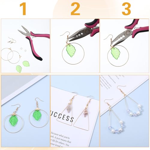 200 Pcs Earring Making Kit with Beading Hoop Earring Finding Component Accessories Earrings Hoops for Jewelry Making Open Back Bezel Pendants Geometric Hollow Frame Pendant for DIY Crafts Supplies