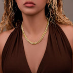 WomenGifts Cuban Link Chain Necklace for Women, Waterproof 14k Gold Silver Plated Chain Choker, Non Tarnish Stainless Steel Jewelry, 3.5/5/6/8/11mm,14/16/18 Inch Thin&Chunky&Thick - color: Gold, style: 8MM-18"