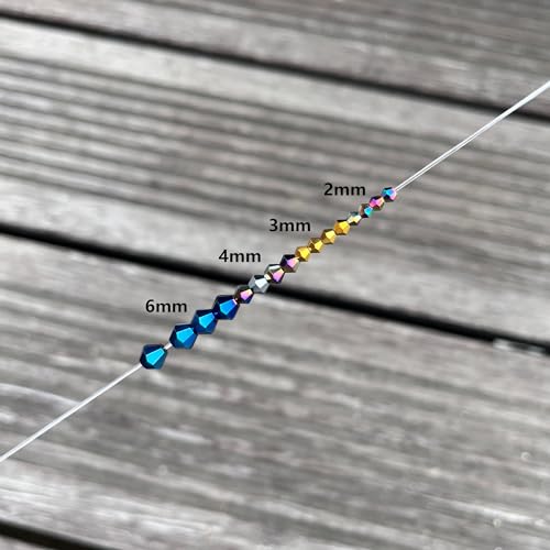 4500pcs 2mm Bicone Crystal Beads, Bulk Small Faceted Bicone Glass Beads for Jewelry Making DIY Craft Bracelet Necklace Earring with Container Box (15 Plated Metallic Colors) - size: 2mm