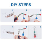 SUNNYCLUE 1 Box DIY Make 10 Pairs Chandelier Bohemian Earring Making Kit Including Flower Tibetan Style Caps Link Connector Charms Glass Beads for Adults Women DIY Earring Jewellery Making - color: 10 Pairs Chandelier Bohemian Earring Making Kit