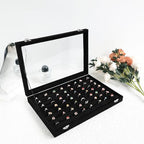 Wudygirl 7 Slot Ring Holder Organizer Display Tray for Rings And Jewelry Storage Velvet Ring Box with Multiple Slots Rings Organizer and Jewelry Showcase (Black Velvet) - style: Ring Tray