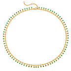 MTMY Beaded Necklaces for Women 14K Gold Plated Dainty Colorful Green/Rose Beaded Pearl Choker Necklace Delicate Boho Choker Necklace Jewelry Gift - style: Green