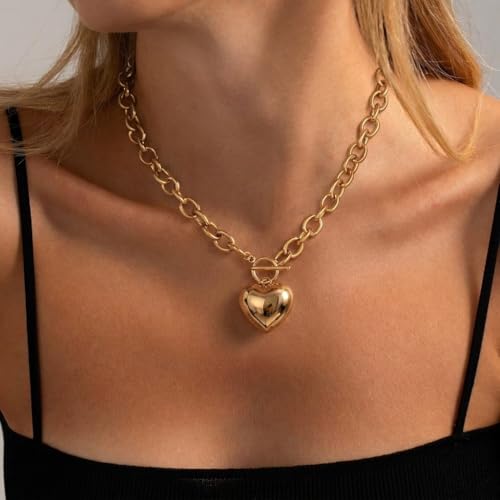 Freekiss Women's Layered Necklace Set - 3 Piece Dainty Gold Jewelry for Everyday Stacking | 14K Gold Plated Snake Chain, Rope Chain, Cuban Chain | Adjustable Length 14-18.5 Inch | Gift Ready - color: Gold, style: Heart Paperclip OT-GD