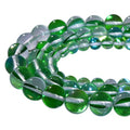 60PCS 6mm Gemstone Green Angel Aura Round Stone Polished Mermaid Aura Moonstone Bead Smooth Stone Loose Beads Crystal Quartz for DIY Jewelry Making 1 Strand 15” - color: Green, size: 6mm