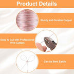 HARFINGTON Wire 203ft Length 24 Gauge Copper Craft Jewelry Wrapping Wire Tarnish Resistant Beading for Jewelry Making Supplies Crafting, Pink - color: Pink