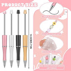 Colarr 24 Sets Plastic Beadable Pens DIY Pens Making Kit Assorted Wood Beads Crystal Spacer Black Ink Ballpoint for Women Crafts Office Family Gifts(Daisy) - style: Daisy