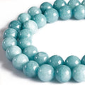 100pcs 10mm Blue Chalcedony Beads Natural Gemstone Beads Round Loose Beads for Crafting and Jewelry Making - color: Blue Chalcedony, size: 10mm