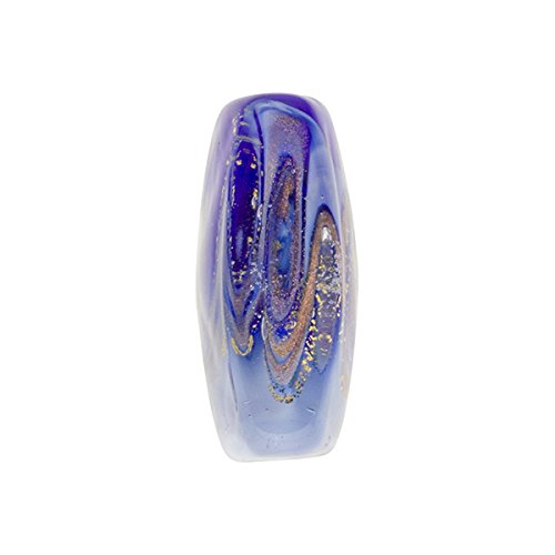 Cobalt and Blue with Aventurina and 24kt Gold Foil Mare Square 20mm Murano Glass Bead Handmade Lampwork