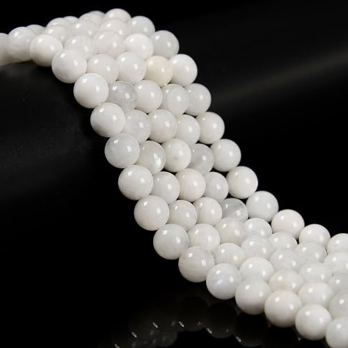 65Pcs 6mm Rainbow Moonstone Natural Round Loose Real Stone Beads Gemstone Genuine for DIY Hand Made Craft Jewelry Bracelet Earring Necklace String Making Energy Healing Power