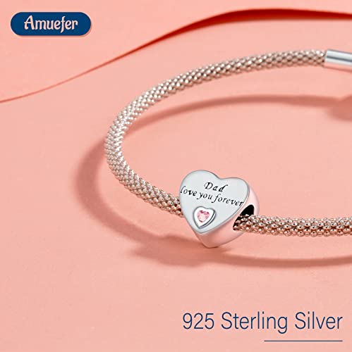 Mothers Day Birthday Number Love Family Friendship Graduation Auntie Grandma Dad Mom Charms for Pandora Bracelets Necklaces, Gifts Women, for Anniversary Valentines Christmas - style: Dad Charm