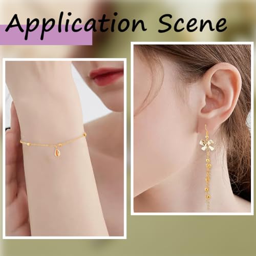 SUNNYCLUE 1 Box 80Pcs 3mm 4mm 5mm 6mm Stainless Steel Crimp Bead Covers Gold Crimp Knot Covers Small Open Side Half Round End Caps Metal Spacers for Jewelry Making DIY Bracelets Necklace
