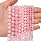 About 60pcs 6mm Natural Stone Beads Rose Quartz Beads Crystal Gemstone for Jewelry Making, DIY Bracelet Necklace - color: Rose Quartz, size: 6mm