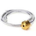 RUBYCA 5pcs 7.5" Silver Gold Color Clasp European Snake Chain Charm Bracelet fit Charm Beads DIY - color: Gold Clasp on Silver Snake Chain, size: 19 CM