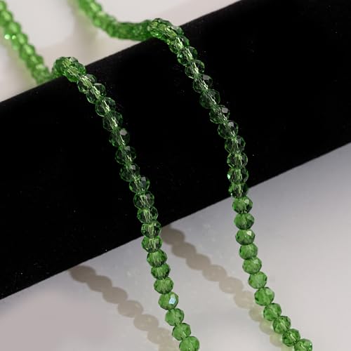 1000PCS 4mm Round Crystal Glass Beads Faceted Spacer Beads Bulk for Jewelry Making Bracelets Necklace Earring Pendants Craft (Grass Green) - color: Grass Green, size: 4mm