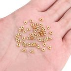 BEADIA 14K Gold Plated Triangle Spacer Beads 3.5x1.5mm 50pcs for Jewelry Making Findings Non Tarnish - color: 14K Gold, size: 3.5x1.5mm Triangle