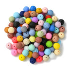 LiQunSweet 100 pcs 14-15mm Chunky Round Bubblegum Silicone Beads Imitated Woven Honeycomb Beads for DIY Jewelry Bracelet Necklaces Earring Making Keychain Crafts - color: Round Silicone Honeycomb Beads_100 Pcs