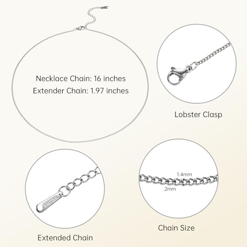 SMYHTGLIF 12 Pcs Silver Necklace Chain Bulk for Jewelry Making Stainless Steel Curb Cuban Chain DIY Necklace Jewelry - color: Silver Curb, size: 16 inches