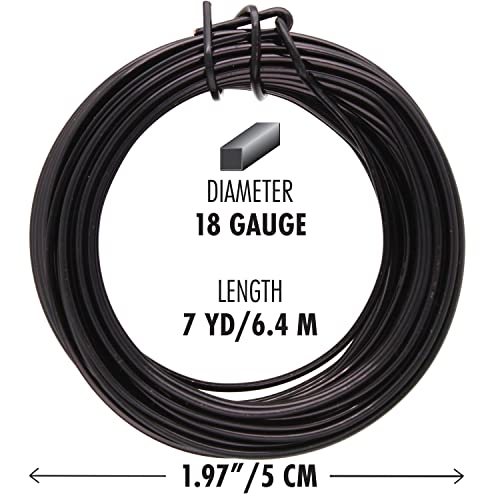 The Beadsmith Square Craft Wire - Soft Temper Beading Wire, Black Color, 18 Gauge, 7 Yards - color: Black, size: 18 Gauge, 7 Yard Coil
