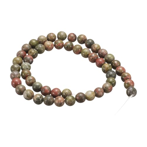 HARFINGTON 50pcs Natural Stone Beads 6mm Green Chalcedony Round Gemstone Stone Loose Beading Real Genuine Smooth Balls Bead for Jewelry Making Bracelets Necklace Earrings DIY - color: Green Chalcedony, size: 6mm