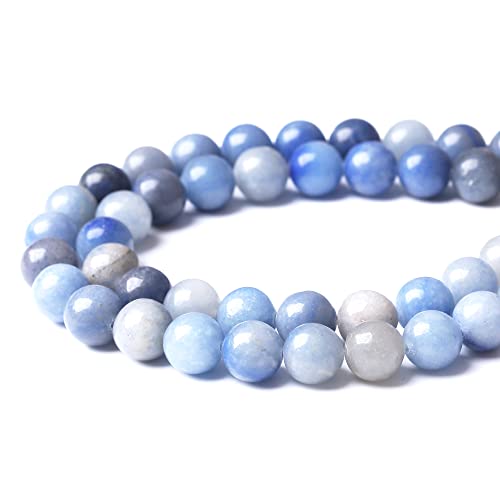 10MM Blue Aventurine Round Loose Beads Natural Gem Beads Crystal Energy Stone Beads for Jewelry Making DIY Bracelet Necklace - color: Blue Aventurine, size: 10mm