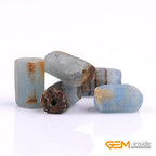 GEM-Inside 27Pcs 8x12mm Natural Blue Calcite Quartz Gemstone Faceted Freeform Tube Column Chakra Beads for Jewelry Making Full 15" Strand Power Energy Healing Stone - color: Blue Calcite