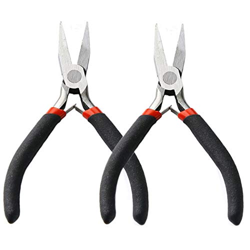 5 Inch Flat Nose Pliers Wire Pliers for Jewelry Making, Wire Wrapping Bending - 2 Pack - style: Flat Nose