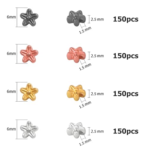 ZSFLZS 600pcs 6mm Flower Spacer Beads for Bracelets Making, Heishi Polymer Flat Disc Spacer Bead for Jewelry Making, Spacer Beads for Bracelets Clay Beads for Jewelry Making - size: 600pcs(Flower bead)