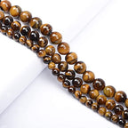 AD Beads Natural Gemstone Round Loose Beads 15" for Bracelet Necklace Earrings Jwelery Making Crafts DIY (4mm, Yellow Tiger Eye) - color: Yellow Tiger Eye, size: 4mm