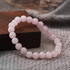 Crystal Vibe 8mm Beaded Bracelets For Women Men - Healing Crystal Bracelet - Adjustable Size - color: Quartz