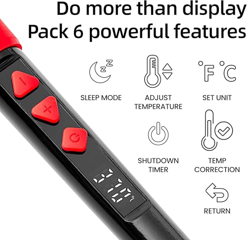 Soldering Iron Kit, 60W 120V Digital LED Display 5-in-1, Solder Wire, Flux Rosin Paste, Mini Stand, Sponge, Portable Fast Heating Welding Tool for Electric Repair Hobby DIY from Plusivo - color: Digital Soldering Iron Kit 7