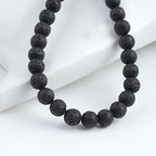 Natural Stone Beads 8mm Black Lava Polished Round Smooth Gemstone Beads for Jewelry Making 15 Inch(Black Lava,8mm) - color: Black Lava, size: 8mm