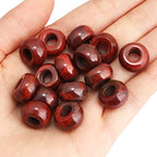 SUNYIK Red Jasper Large Hole (6mm) Rondelle Loose Charms European Bead fits Bracelet,Jewelry Makings Pack of 20 - color: Red-Red Jasper, size: 14x8mm