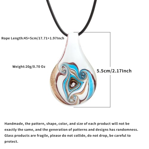 Glass Water Drop Shape Glaze Spiral Dangle Earrings Lampwork Handmade Glass Bead Geometric Earrings for Women Jewelry - color: Set 2