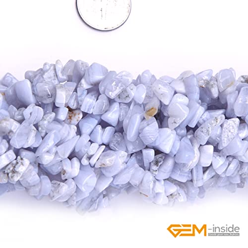 GEM-Inside Chalcedony Chips Natural 7-8MM Gemstone for Bracelet Necklace Earrings Jewelry Making Crafts Design Wholesale Loose Beads 34" - color: Chalcedony