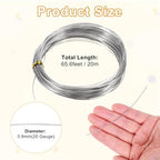 M METERXITY 20 Gauge Stainless Steel Craft Wire, 0.8mm 65.6 ft Bendable Floral Snare Wire for Jewelry Making/Sculpting/Armature Crafting/Floral Bonsai/DIY Crafts - size: 20 Gauge x 65.6 ft