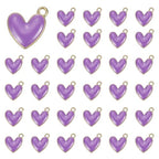 MECCANIXITY Enamel Alloy Heart Charm, Valentine Heart Pendants Love Jewelry Making Charm for DIY Necklace Bracelet Earrings Keychain - color: Purple