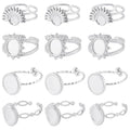 SUNNYCLUE 1 Box 4 Styles 16Pcs Ring Blank Setting Stainless Steel Bezel Ring Blanks Silver Adjustable Antique Metal Base Tray Findings Components for Jewelry Making DIY Gifts Supplies Women Adults - style: Ring 3