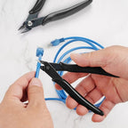 5 Pack Micro Wire Cutters, 5 Inches Flush Cutters Pliers, Diagonal Side Cutters Nippers, Zip Tie Sprue Cutter for Electronics, Plastic Models, Jewelry (Black) - color: Black